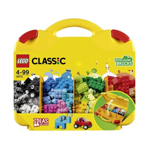 Image of LEGO 10713 Classic Creative Suitcase, Toy Storage, Fun Colourful Basic Building Bricks for Kids, Multicolor (213 pieces)