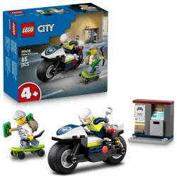 LEGO City Police Motorcycle Chase Toy, Motorbike Set for Ages 4 and up 60455 Building Blocks Toys for 4+ Gift for Boys a