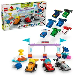 LEGO DUPLO Town F1 Team Race Cars & Drivers Building Toy for Family Fun 10445