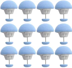 Lellow 12-Pcs Blue Duvet Cover Pin & Clips,Double Sided Quilt Fasteners,Cushion,Curtain Cotton Batting (1.3 cm x 2.9 cm)