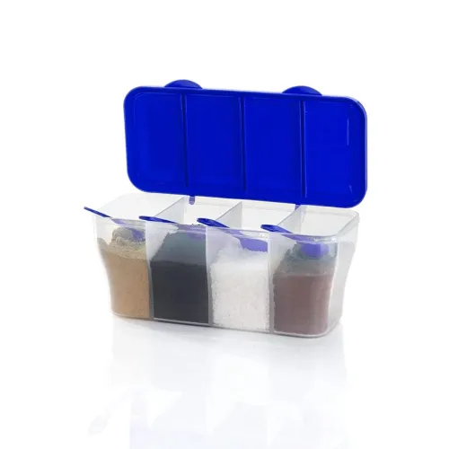 Image of LEMBOSE Multipurpose Plastic 4 in 1 Masala Box for Kitchen