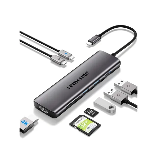 Image of Lemorele 8-in-1 USB C Hub Multiport Adapter