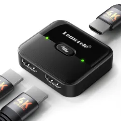 Lemorele HDMI Switch 2 in 1 Out 4K 60Hz Bi-Directional