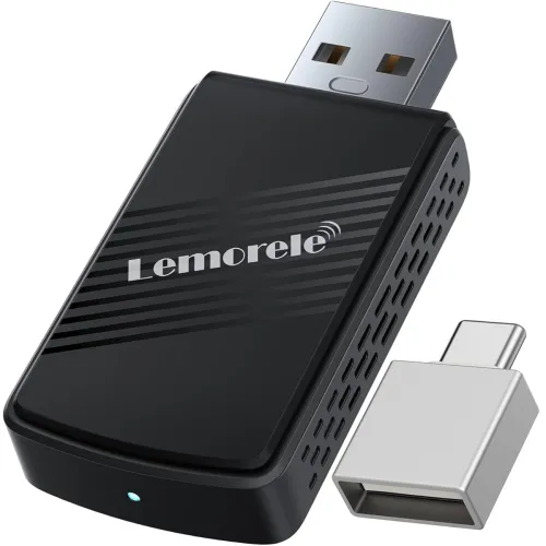 Image of Lemorele Wireless Carplay Adapter Wireless 2-in-1 Stick For Car