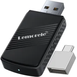 Lemorele Wireless Carplay Adapter Wireless 2-in-1 Stick For Car