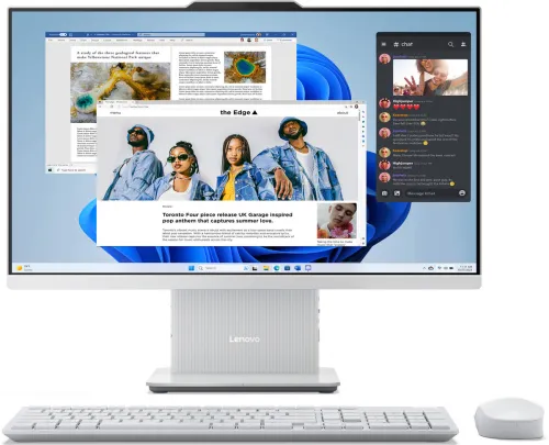 Image of Lenovo IdeaCentre AIO Ryzen 5 (8 GB DDR5/512 GB SSD/Windows 11 Home/23.8 Inch Screen/IdeaCentre AIO 24ARR9) with MS Offi