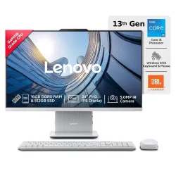 Lenovo IdeaCentre AIO Intel Core i5-13420H 24\' FHD IPS (16GB RAM/512GB SSD/Win11/Microsoft 365 Basic + Office Home 2024/3Wx2 Harman/Wireless EOS Keyboard & Mouse,Grey), F0HN0107IN All-in-On...