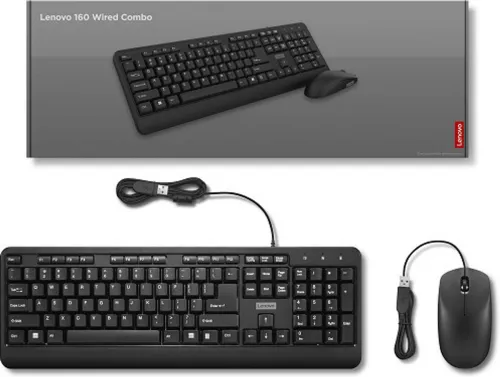 Image of Lenovo KB160 Wired Keyboard & Mouse Combo