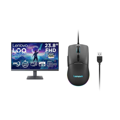 Image of Lenovo LOQ 24-10 | 24" (60.45cm) FHD IPS 200Hz Gaming Monitor M210 Wired RGB