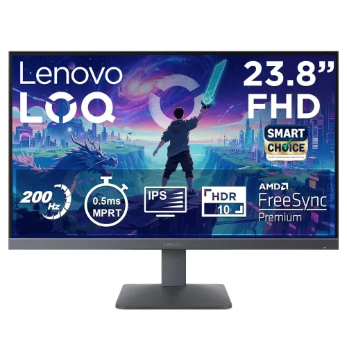 Image of Lenovo LOQ 23.8" FHD IPS 200Hz 0.5ms Gaming Monitor