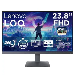 Lenovo LOQ 24-10 (Smartchoice) | 23.8 \' (60.45cm) FHD (1920x1080) IPS 200Hz Gaming Monitor | 0.5ms, HDR10 Compliance, AMD FreeSync, 99% sRGB, 2xHDMI 2.1 TMDS, 1xDP 1.4| Tilt | Lunar Grey |....