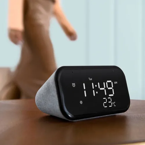 Image of Lenovo Smart Clock Essential with Google Assistant Smart Speaker 