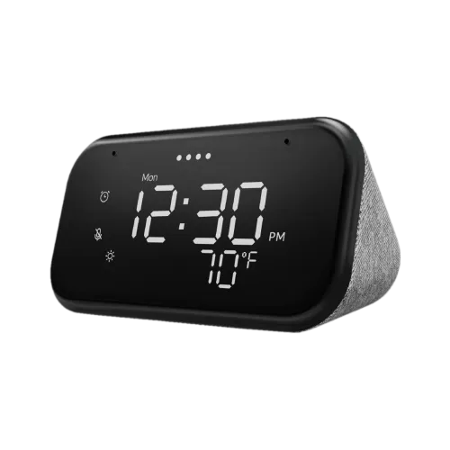 Image of Lenovo Smart Clock Essential with Google Assistant Smart Speaker (Hemp Grey)