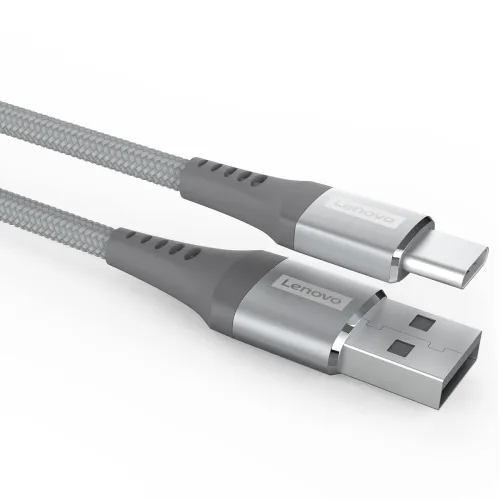 Image of Lenovo USB A to Type-C Tangle-free Aramid fiber braided 1.2m cable with 4A Fast charging & 480 MBPS data transmission, c
