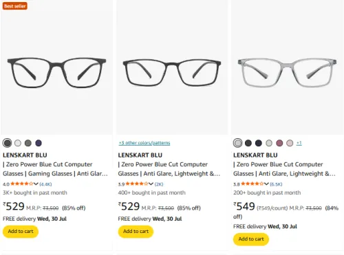 Image of LENSKART BLU - Blue Cut Computer Glasses @ Up to 85% Discount | Start ₹529