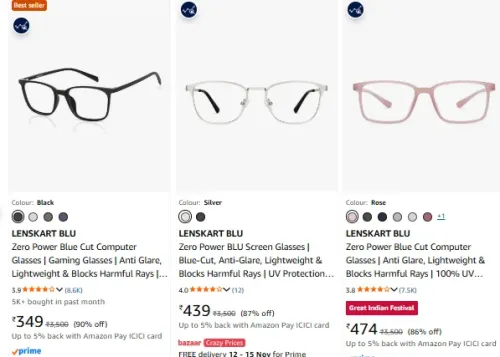 Image of LENSKART BLU Fashion at minimum 80% Discount