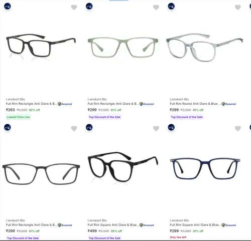 Image of Lenskart Blu Frames at minimum 92% Discount