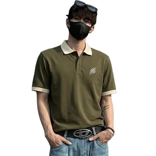 Image of LEOTUDE Men's Olive Polo T-Shirt