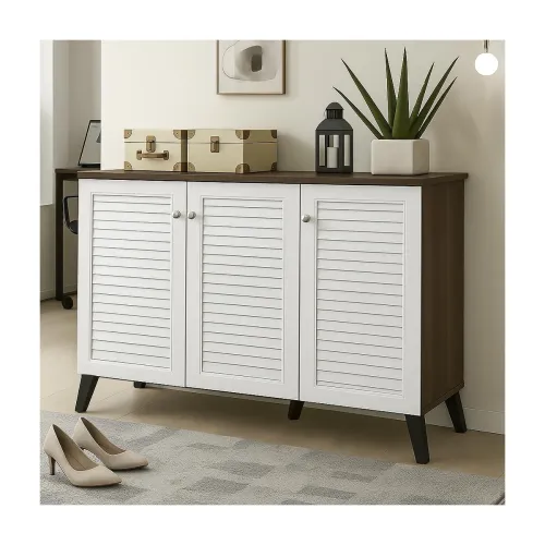 Image of LERIMO 3-Door 6-Tier Wooden Shoe Rack