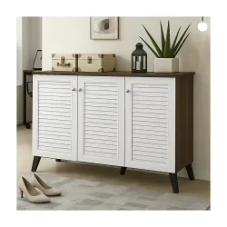 LERIMO 3-Door 6-Tier Wooden Shoe Rack
