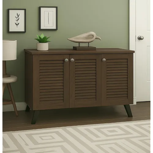 Image of LERIMO 3-Door Engineered Wood Shoe Rack