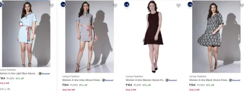 Image of Leriya Fashion Women's Dresses at minimum 90% Discount
