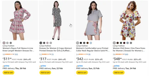 Image of Leriya fashion womens dresses upto 84% discount 