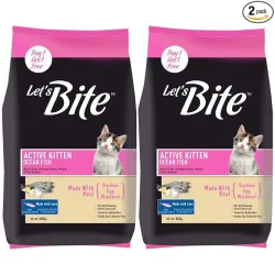 Lets Bite Active Kitten Dry Cat Food, 400gm + 400gm, Total 800 g Pack