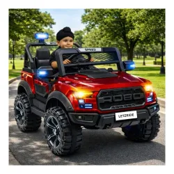 Letzride Pobo Battery Car for Kids | Battery Operated Big Size Car | Electric Jeep for Kids | Electric Ride On | Dual Co