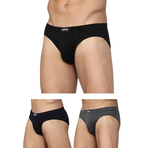 Image of Levi's 011 Men's Pure Cotton Solid Brief (Pack of 3)