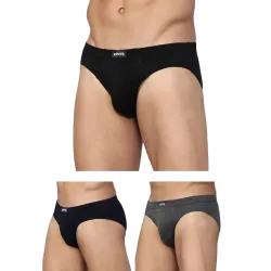 Levis 011 Mens Pure Cotton Solid Brief (Pack of 3)