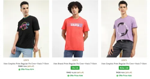 Image of levi's men Fashion T-shirts Minimum 50% Discount 