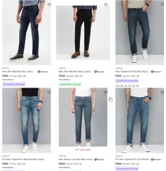 LEVIS Men Jeans Flat @ ₹999
