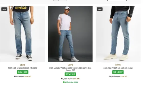 Image of Levi's Men Jeans Starting @ ₹680