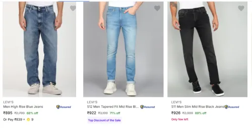 Image of LEVI'S Men's Jeans at Minimum 70% Discount 