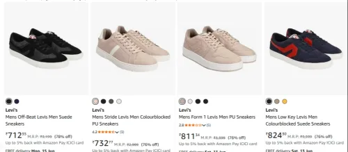 Image of Levi's Mens Shoes at Minimum 78% Discount