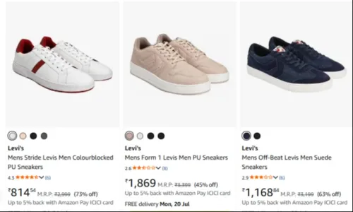 Image of Levi's Men's Sneakers Up to 73% Discount
