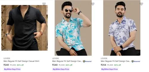 Image of Levide Men's Shirts upto 83% Discount