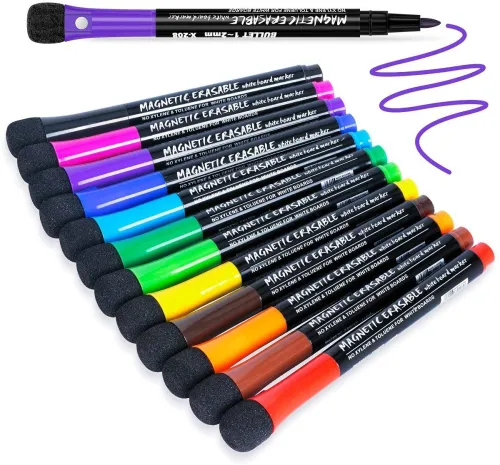 Image of Levin Magnetic Whiteboard Markers – Set of 12 Colors