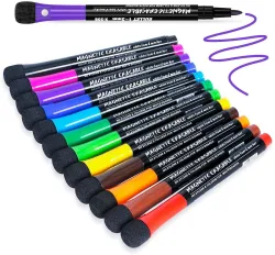 Levin Magnetic Whiteboard Markers – Set of 12 Colors