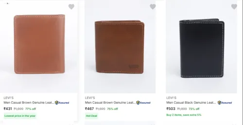 Image of Levi S Leather Wallets minimum discount @75%
