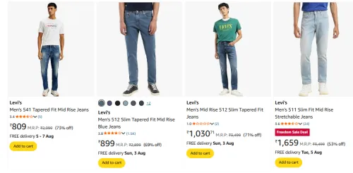 Image of Levis Men Jeans Minimum 70% Discount