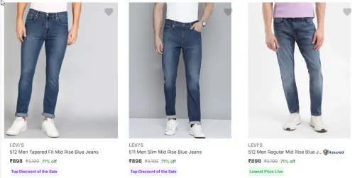 Image of Levis Men Jeans Minimum 70% Discount