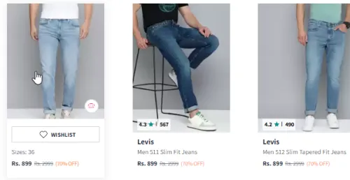 Image of Levis Men Jeans Minimum 75% Discount