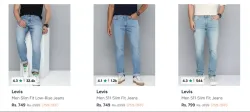 Levis Mens Jeans Stating at ₹749