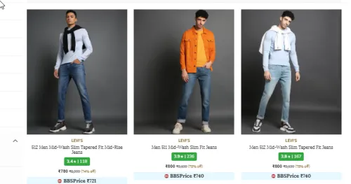 Image of Levis Men's Jeans up to 75% Discount