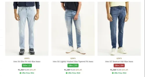Image of Levis Men's Jeans upto 60% Discount