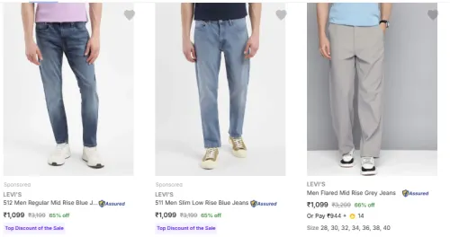 Image of Levis Men's Jeans upto 70% Discount