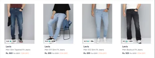 Image of Levis Men's Stretchable Jeans Upto 70% OFF