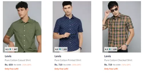Image of Levis Men Shirts Minimum 65% Discount
